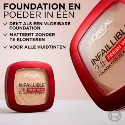 L'Oreal L'Oréal Paris Infaillible 24H Fresh Wear 120 Vanille Foundation in a Powder Hot