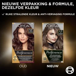 Preference L'Oréal Paris Préférence 6.21 Koel Donkerblond Permanente Haarkleuring Clearance