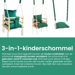 Lovegifts Luxe Houten 3 in 1 Meegroei Babyschommel en Kinderschommel Hot