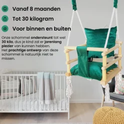 Lovegifts Luxe Houten 3 in 1 Meegroei Babyschommel en Kinderschommel Hot
