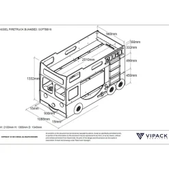 LUCEVI Carbeds Fire Truck kinder stapelbed Clearance