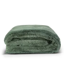 Lunetta Rabbit Fur Plaid Florence - green - 130x170cm Best