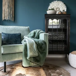 Lunetta Rabbit Fur Plaid Florence - green - 130x170cm Best