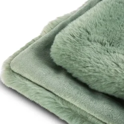 Lunetta Rabbit Fur Plaid Florence - green - 130x170cm Best