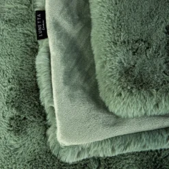 Lunetta Rabbit Fur Plaid Florence - green - 130x170cm Best