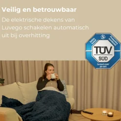 Luvego Elektrische Bovendeken Warmtedeken XL met Fleece/Sherpa Discount