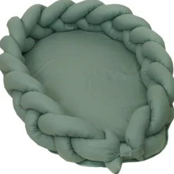 MamaLoes Amy Pure Stonegreen 2-in-1 Babynest en Braided Bedbumper Outlet
