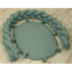 MamaLoes Amy Pure Stonegreen 2-in-1 Babynest en Braided Bedbumper Outlet