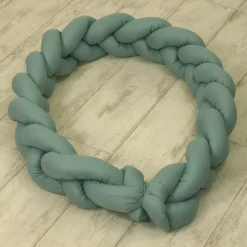 MamaLoes Amy Pure Stonegreen 2-in-1 Babynest en Braided Bedbumper Outlet