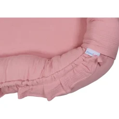 MamaLoes Soft Cotton Ruffle Licht Roze Babynest Outlet