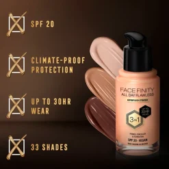 Max Factor Facefinity All Day Flawless N45 Warm Almond Foundation Sale