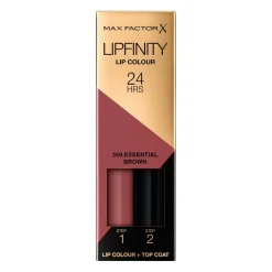 Max Factor Lipfinity Lip Colour 350 Essential Brown 2-Step Longlasting Lipstick Sale