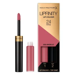 Max Factor Lipfinity Lip Colour 020 Angelic 2-Step Longlasting Lipstick Discount