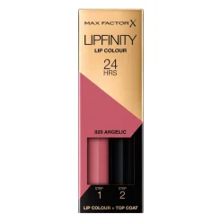Max Factor Lipfinity Lip Colour 020 Angelic 2-Step Longlasting Lipstick Discount