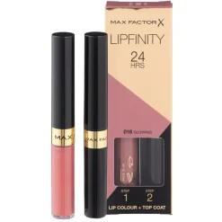 Max Factor Lipfinity Lip Colour 016 Glowing 2-Step Longlasting Lipstick New