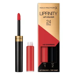 Max Factor Lipfinity Lip Colour 140 Charming 2-Step Longlasting Lipstick New