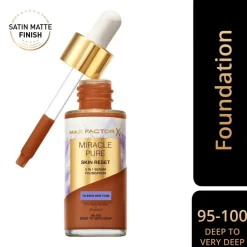 Max Factor Miracle Pure Skin Reset 95-100 Deep to Very Deep 2-in-1 Serum Foundation Discount