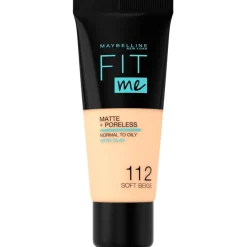 Maybelline New York Fit Me Matte & Poreless 112 Soft Beige Foundation Clearance