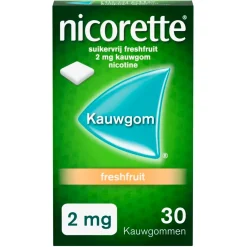 Nicorette Fresh Fruit 2mg Suikervrije Kauwgom New
