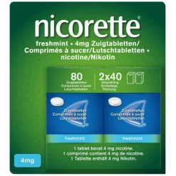 Nicorette Nicotine Freshmint 4mg Suikervrije Zuigtabletten
