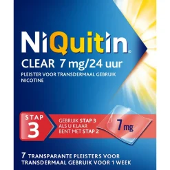 Niquitin Clear Pleister Stap 3 - 7 mg - Nicotinepleister New