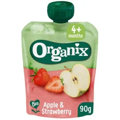 Organix Bio 4M+ Appel en Aardbei Knijpzakje Online