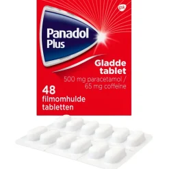 Panadol Plus 500mg/65mg Paracetamol en Coffëine Gladde Tabletten Clearance