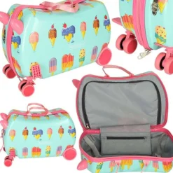 PerPhoenix Ride On Reiskoffer Kinderen Ijsjes Motief op Wielen Sale