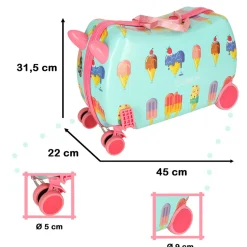 PerPhoenix Ride On Reiskoffer Kinderen Ijsjes Motief op Wielen Sale