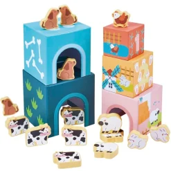 Playing Kids Boerderij Houten Stapelblokken Discount