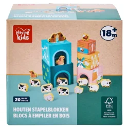 Playing Kids Boerderij Houten Stapelblokken Discount