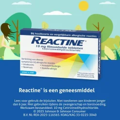 Reactine Cetirizine 10mg Filmomhulde Hooikoortstabletten Sale