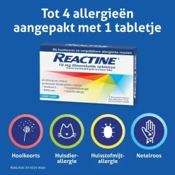 Reactine Cetirizine 10mg Filmomhulde Hooikoortstabletten Sale