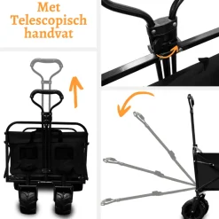Rijoka Bolderkar Opvouwbaar Telescopische Stang en Crosswielen Sale