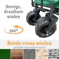 Rijoka Bolderkar Opvouwbaar Telescopische Stang en Crosswielen Hot