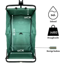 Rijoka Bolderkar Opvouwbaar Telescopische Stang en Crosswielen Hot