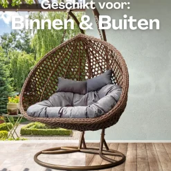 Rijoka Hangstoel Dubbel Eggy Rope Schommelstoel Luxe Rattan 2persoons Sale