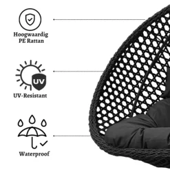 Rijoka Hangstoel Dubbel Eggy Rope Schommelstoel Luxe Rattan 2persoons Sale