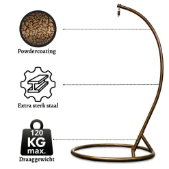 Rijoka Hangstoel Eggy Twisted Schommelstoel Rattan Lounge Tuinstoel New