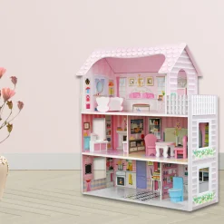 Rijoka Houten Poppenhuis Classic Meubelset 8pcs 3 Verdiepingen Discount