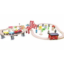 Rijoka Houten Speeltrein Trainrails Trein Set 70pcs Outlet