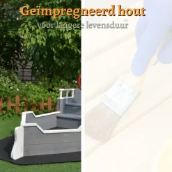 Rijoka Houten Zandbak Schip Inclusief Grondzeil Zitbank met Opbergvak Best