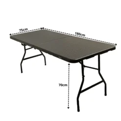 Rijoka Klaptafel Inklapbare Campingtafel Rattan Design 6 tot 8 Personen
