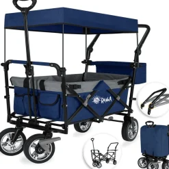 Rijoka Luxe Opvouwbare Bolderkar Bolderwagen met Dakje en Draagtas Clearance