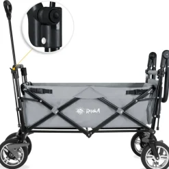 Rijoka Luxe Opvouwbare Bolderkar Bolderwagen met Dakje Draagtas Harde Bodem Hot