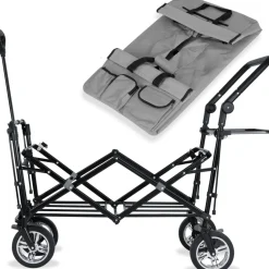 Rijoka Luxe Opvouwbare Bolderkar Bolderwagen met Dakje Draagtas Harde Bodem Hot