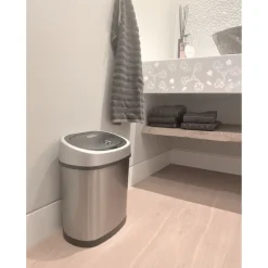 Rijoka Prullenbak met Sensor 12 Liter RVS Soft Close Vingerafdrukvrij Sale