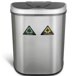 Rijoka Prullenbak met Sensor Dubbel 70 Liter RVS Soft Close Vingerafdrukvrij Clearance