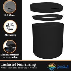 Rijoka Sensor Afvalemmer 8 Liter Kunststof Soft Close Prullenbak Best