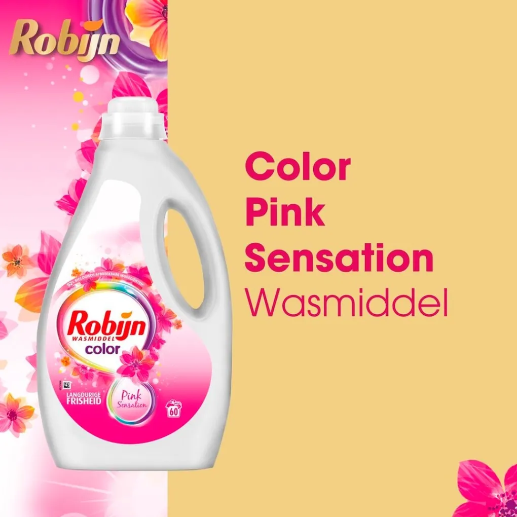 Robijn Color Pink Sensation Vloeibaar Wasmiddel Hot